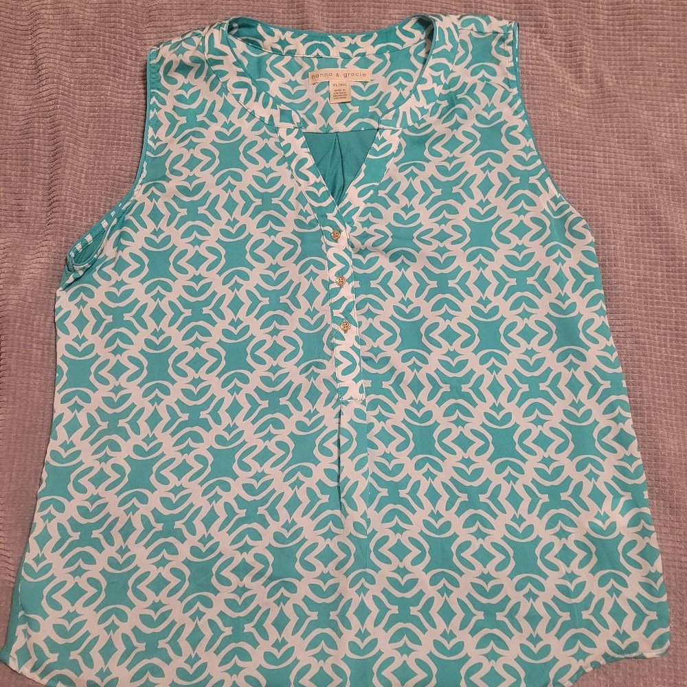 Women XL Nanna and Gracie Printed Sleeveless Top